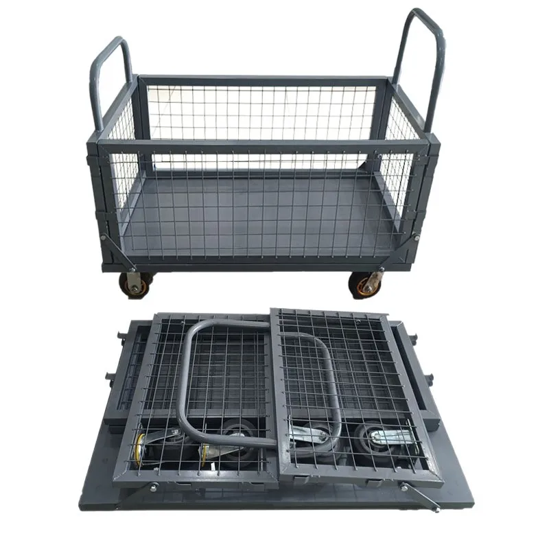 

Metal, folding, fencing, trolley, handling, picking, with guardrail