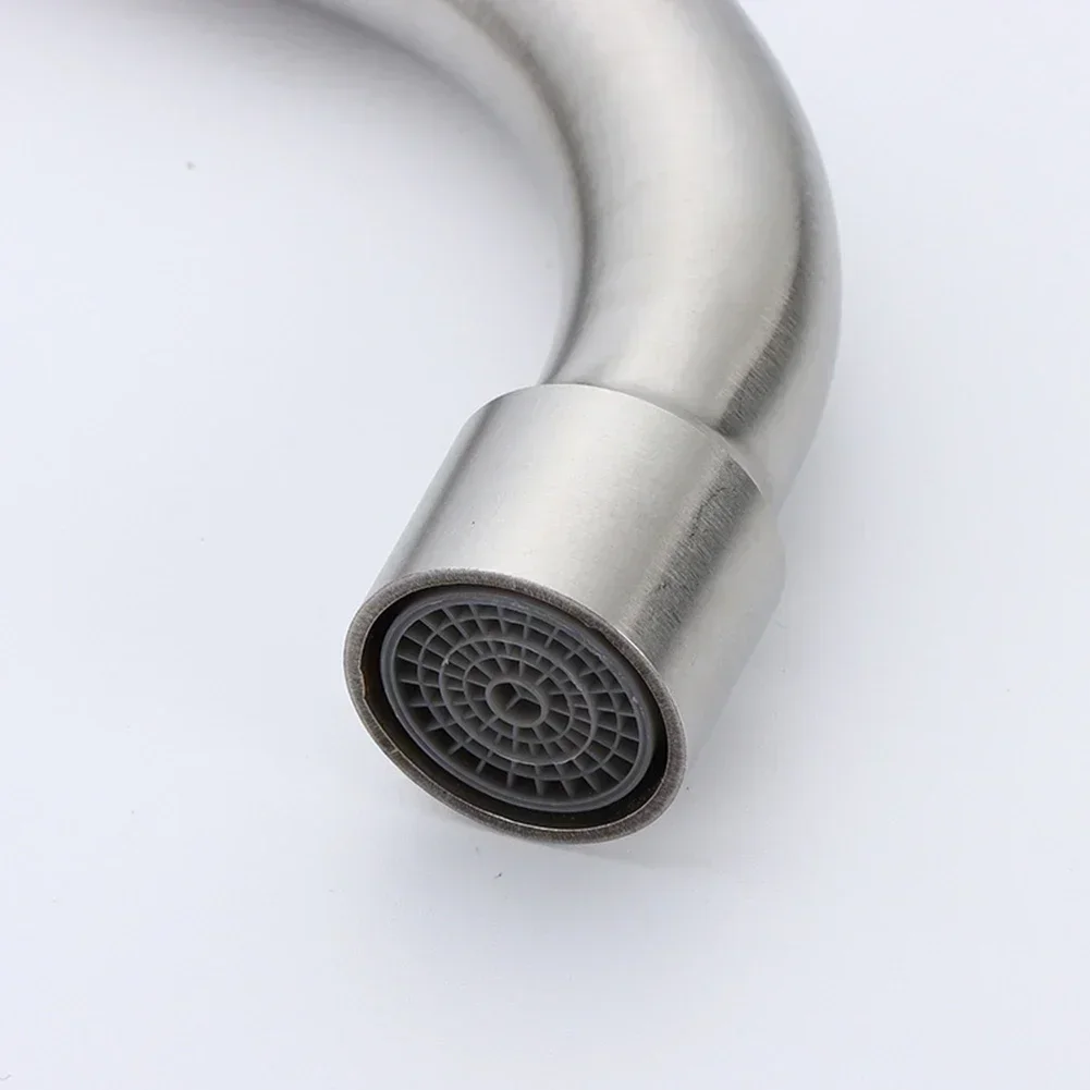 Grifo de cocina de acero inoxidable 304, giratorio, curvatura en forma de 7, Solo Frío, adecuado para cocinas, Bar y baño, 1 Uds.