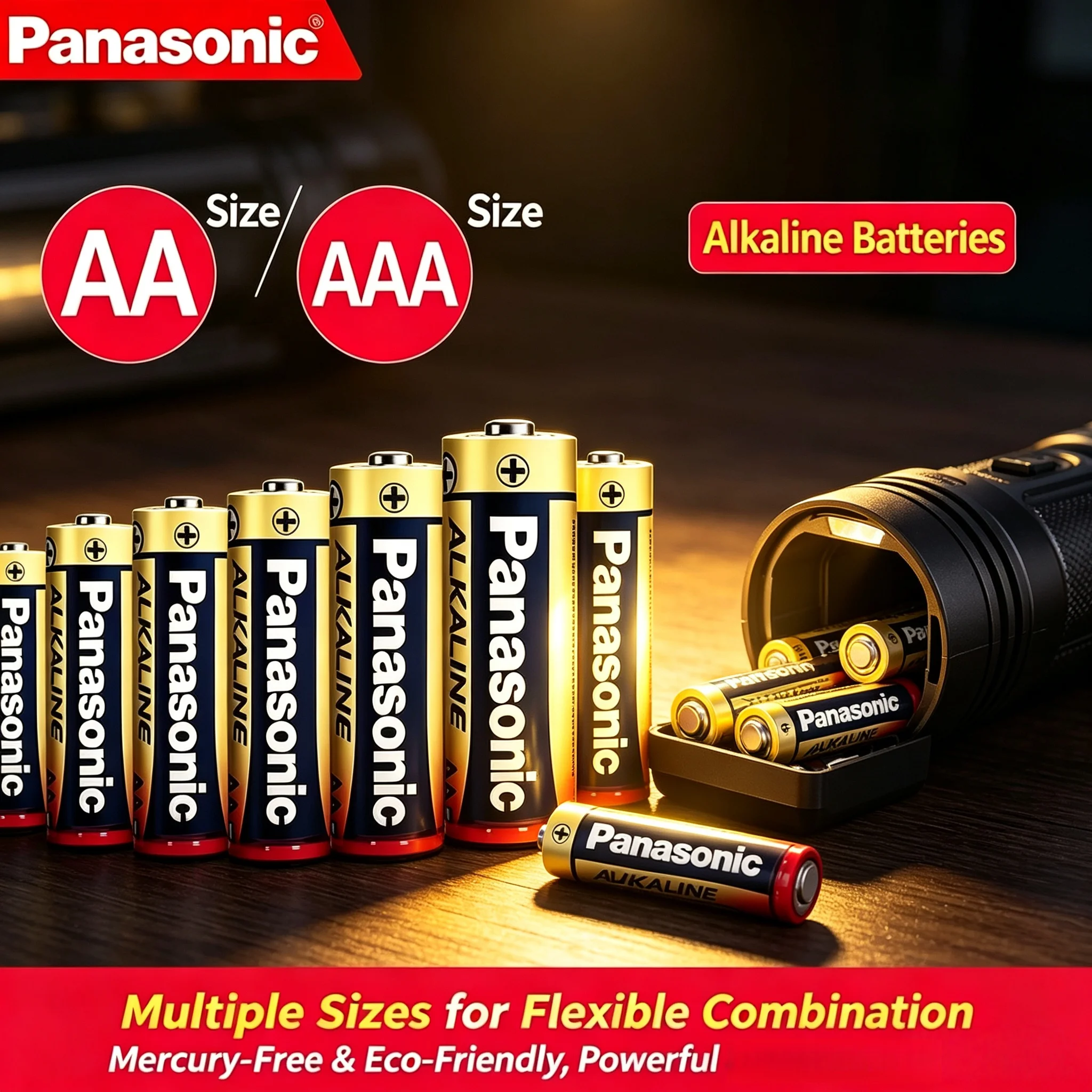 Panasonic Alkaline Batteries AA AAA 1.5V LR6 LR03 2-60PCS Long Lasting Mercury Free Disposable Dry Battery for Toys Remote Contr