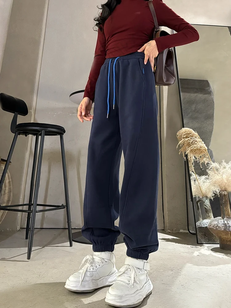 Pantaloni casual da donna a vita alta Thiened Fce Pantaloni larghi Primavera 2025 Pantaloni Harlan All-Match Faionable