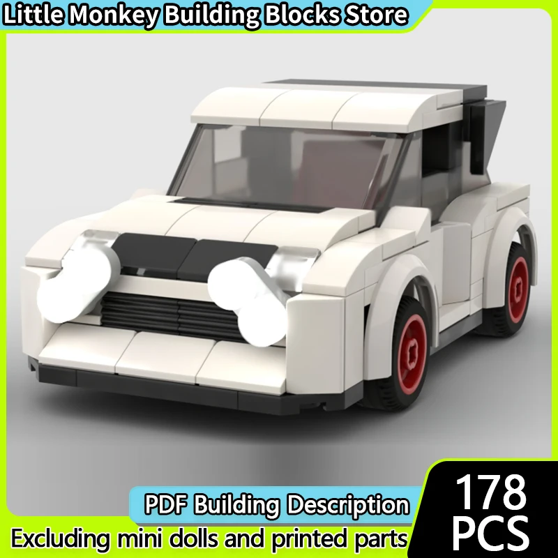 

Модель скоростного гоночного автомобиля MOC, строительные кирпичи, белый раллийный гоночный автомобиль, модульная технология, детские праздничные подарки, сборные игрушки, костюм