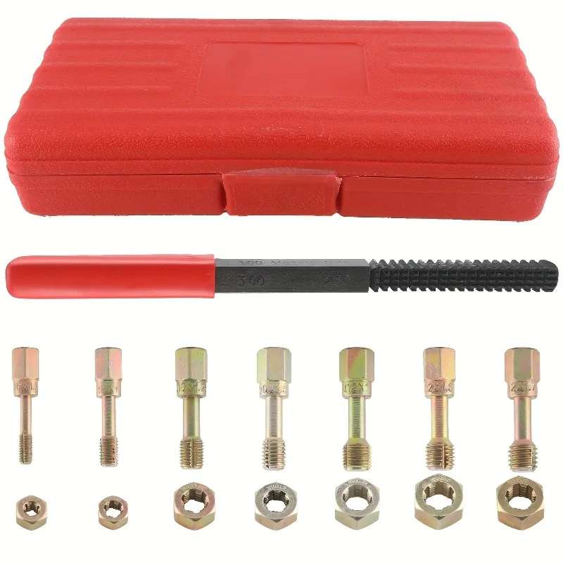 15 piece metric thread socket with shell thread repairer, main thread repair kit, universal M6 M8 M10 M12 size