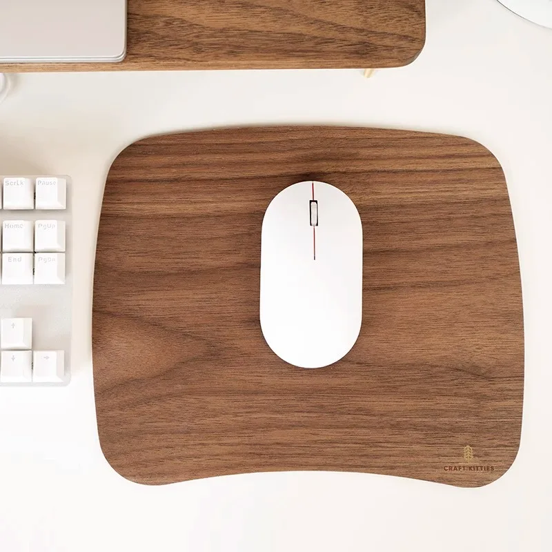 لوحة ماوس من الخشب الصلب من MIFUNY مخصصة من الفلين الجوز السميك البسيط بلون الخشب المحظور على شكل حيوان لوحة ماوس كمبيوتر مريحة