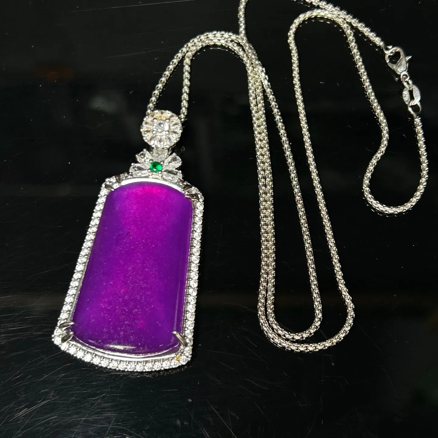 Genuine Natural High Ice Purple Jade Amulet Pendant Necklace Authentic Natural Jade Jewelry For Women Men Lucky Amulet