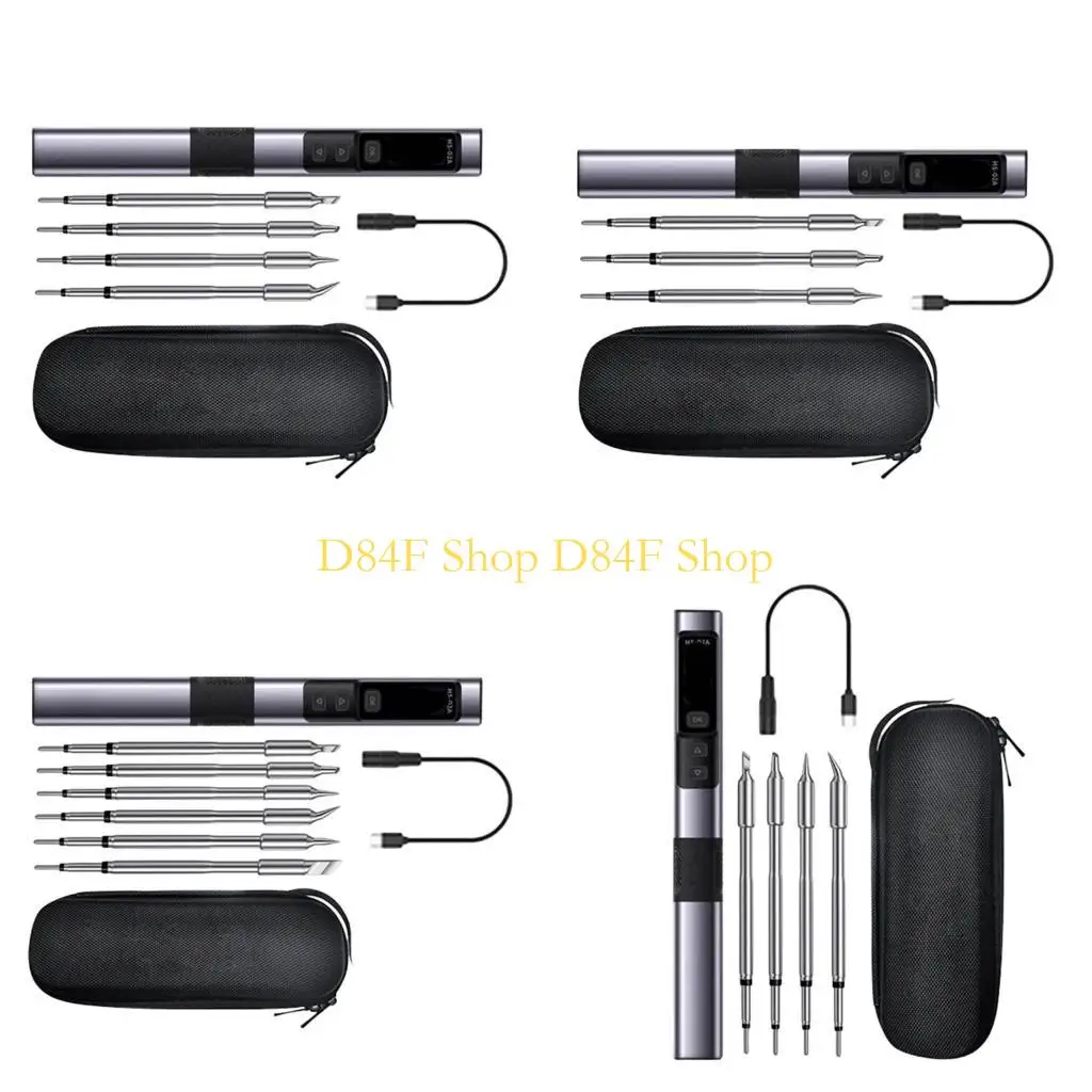 

D84F Compact 100W Intelligent Soldering Iron Adjustable Temp LCD Display Fast Heating