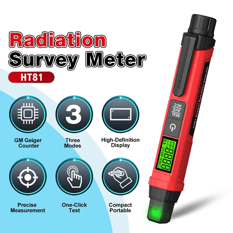 Portable Nuclear Radiation Detector β/y/x-ray Pen Geiger Counter Dosimeter For Uranium Ore Gem Marble Testing Radioactive Tester