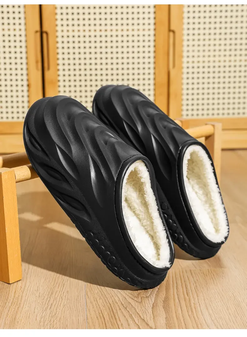 Winter-Wärme-Hausschuhe für Herren, EVA, wasserdicht, mit Fleece-Futter, dicke Sohle, rutschfest, für drinnen und draußen, Winter-Hausschuhe für Männer. – Detail 2