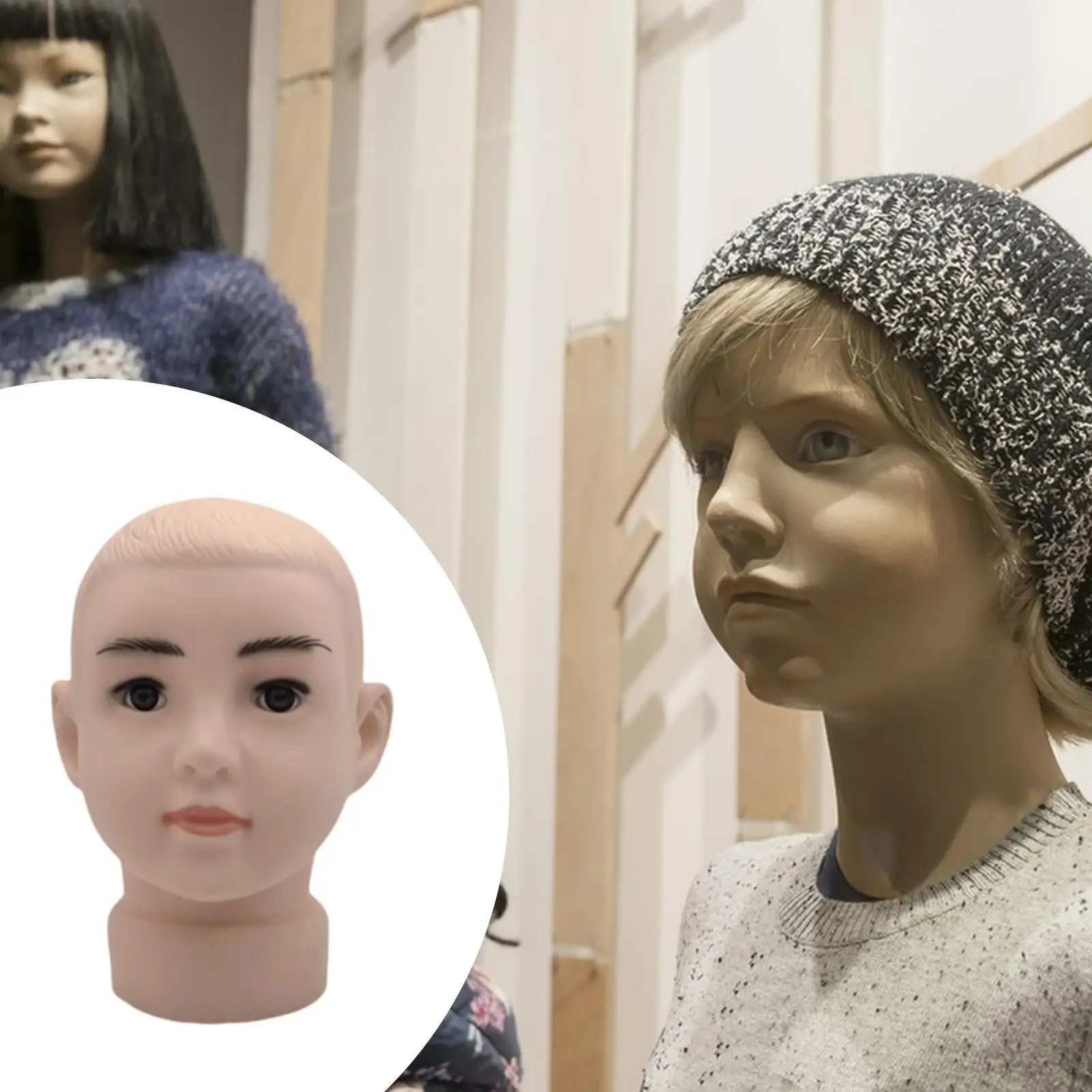 Supporto per testa di manichino per bambini Piccolo espositore per cuffie copricapo