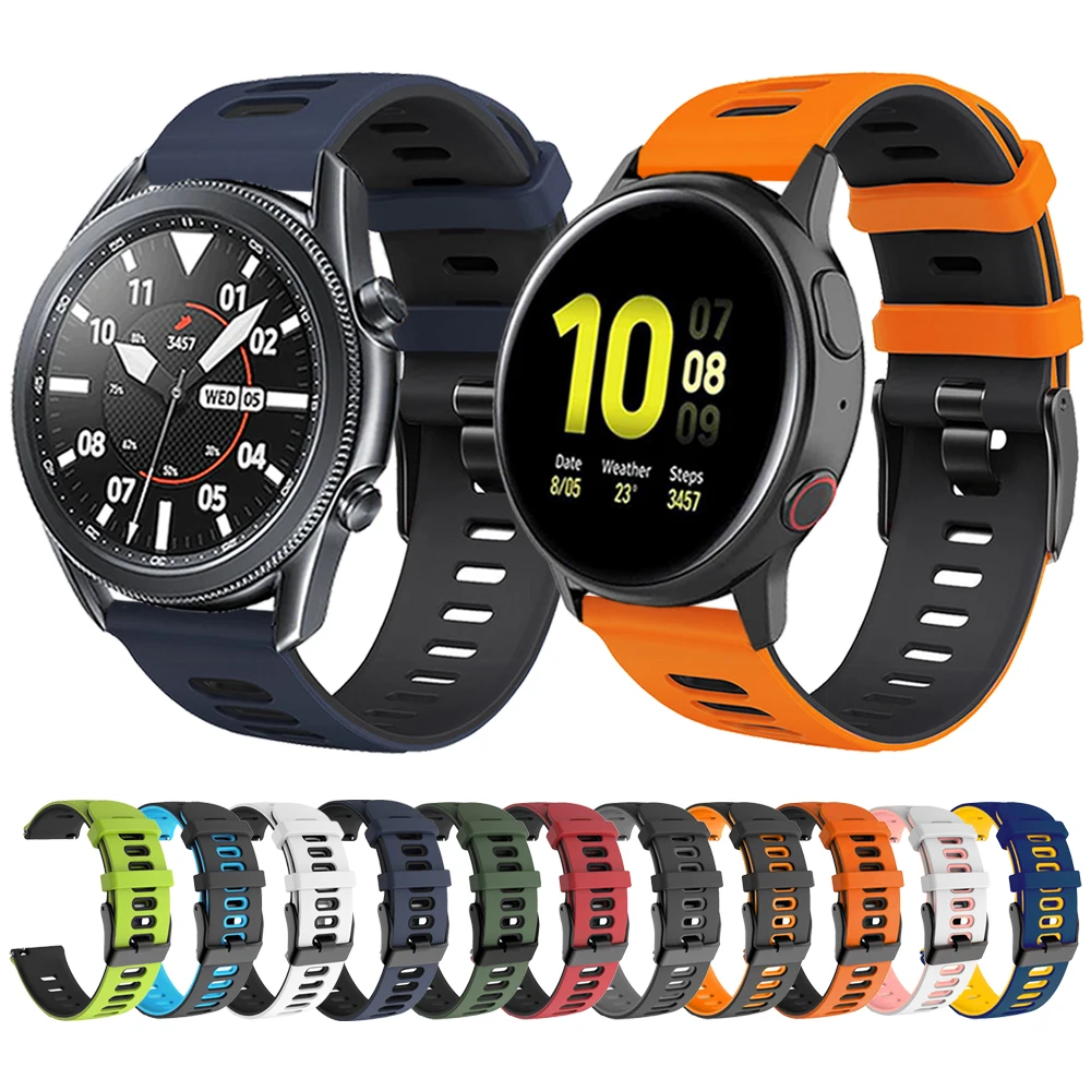 

Replacement Strap For Samsung Galaxy Watch 3 45mm 41mm/46mm 42mm/Active 2 44mm 40mm/S3 Sports Silicone Band Bracelet Watchband