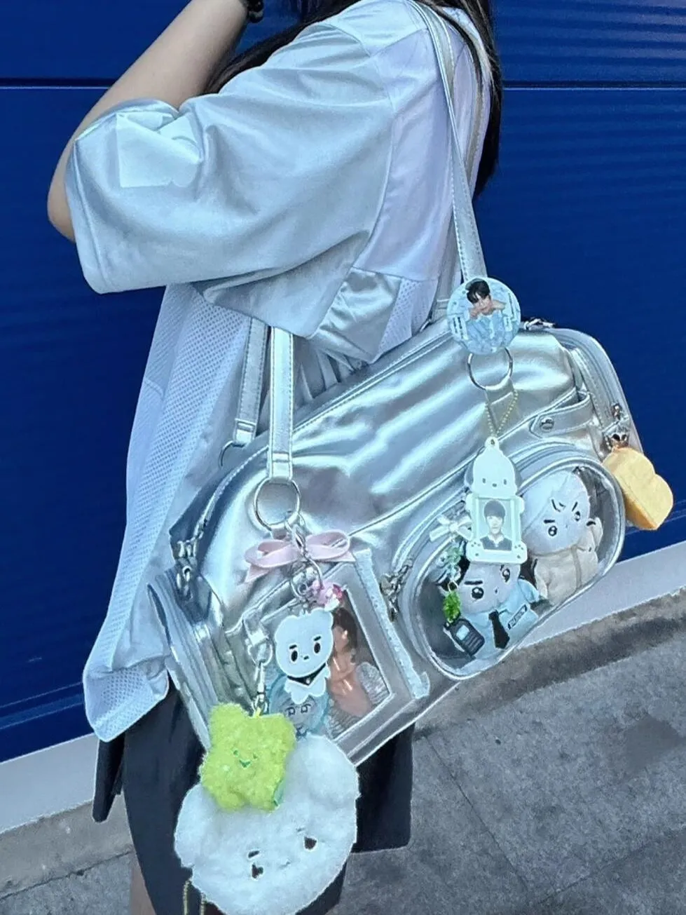 

Симпатичная тематическая большая сумка-тоут Capaci на одно плечо для подмышек, осень-зима 2022, корейская сумка из искусственной кожи ярких цветов