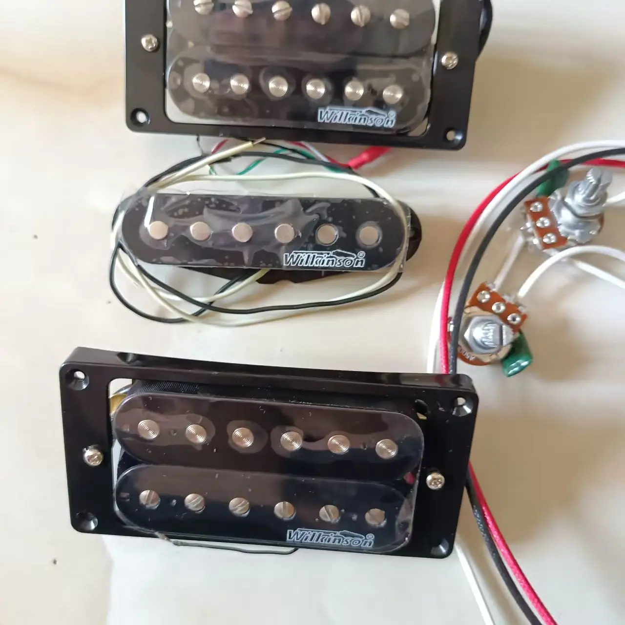 Wilkinson HSH Electric Guitar Pickups With 500K Copper Shaft 5 Way Switch Wiring Kit 1 Set Guitar Accessories