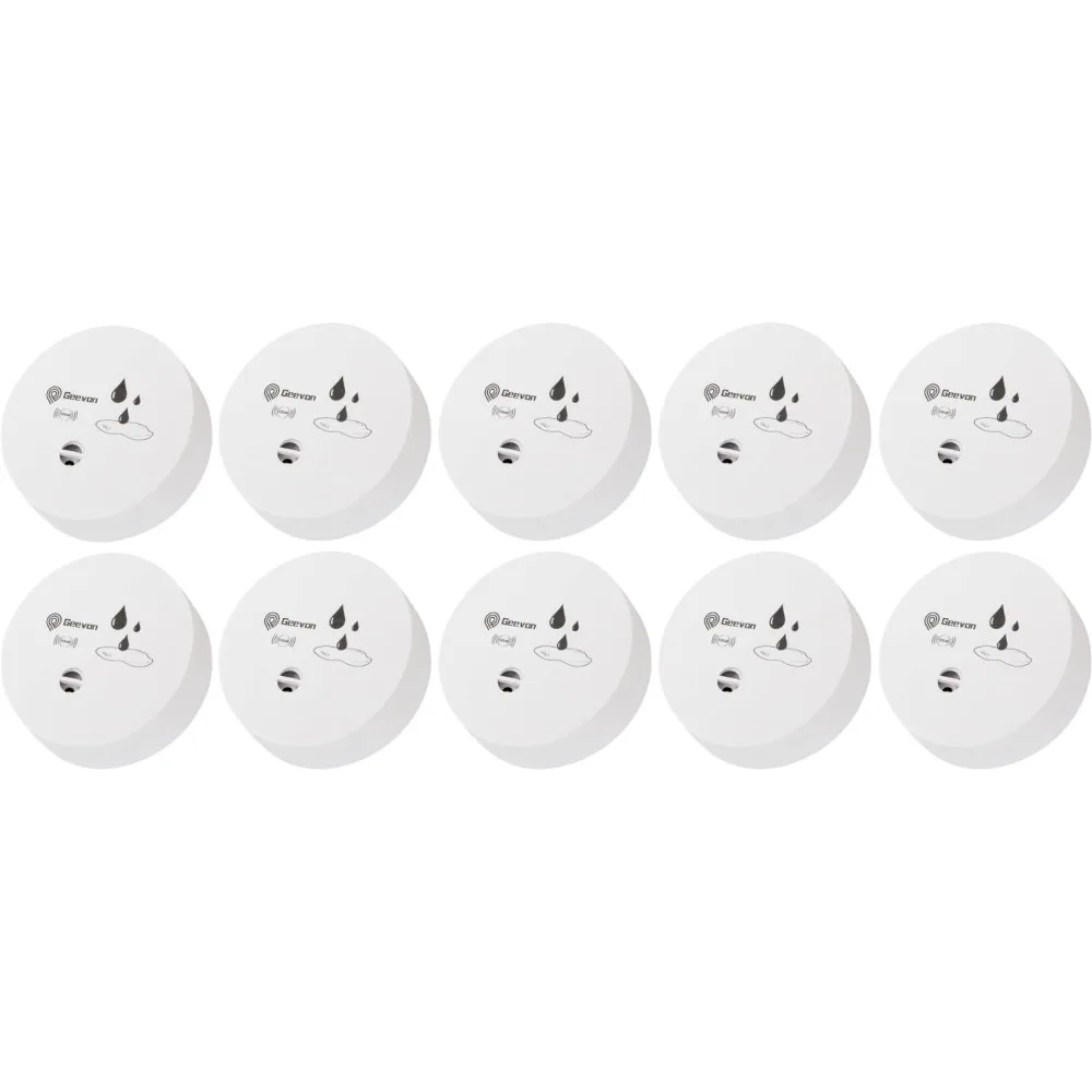 

10 Pack Water Leak Detectors, 100dB Water Sensor Alarms Flood Detector for Basements, Bathrooms, Laundry Rooms, Kitchens