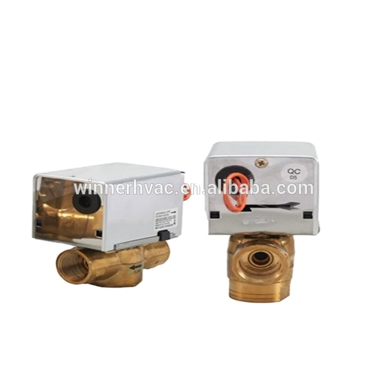 Spring Return Ball Valve 2 Way 3 Way 1/2'' 3/4'' 1'' Motorized Actuator Brass Valves  Electric Zone Control Valve