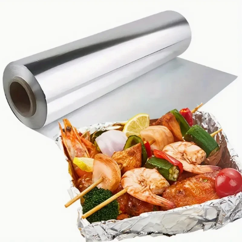 

1pc Aluminium Roll Baking Wrapping Tin Foil Disposable Oven Baking Grilling Wrap Tin Foil Kitchen Cooking Oil-Proof Baking Tool