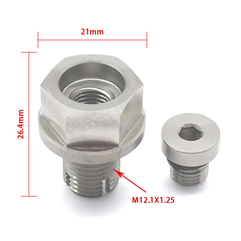 Stainless Steel Self Tapping Oil Pan Thread Repair Kit M12-1.25 X 15mm with O-Ring for Vehicle Maintenance