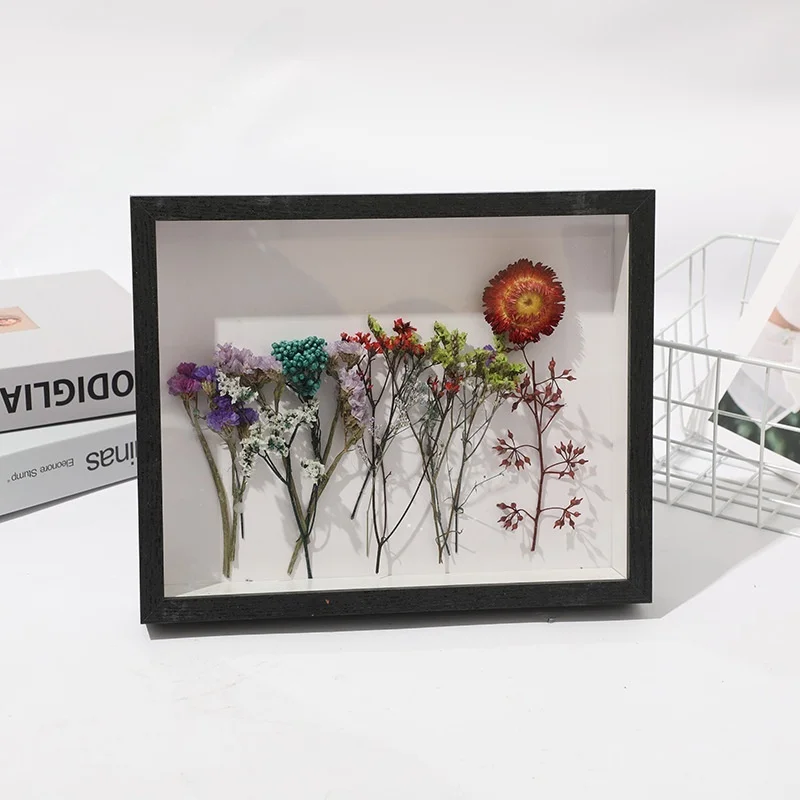 Modern Minimalist Real Wood Picture Frame 235CM 3D Hollow Dried Flower Preservation DIY Rose Eternal Flower Specimen Display ...