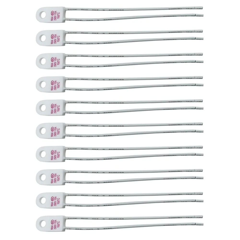 10PCS 250V Thermal Fuses 95–230°C Suitable For High-Speed ​​Blenders High Current Rating for versatile Voltage Compatibility