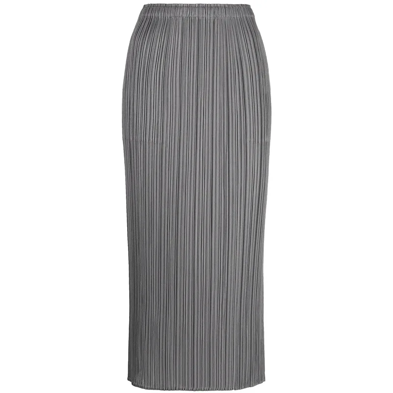 ISSEY 2026 تنورة وصول جديدة MIYAKE تنورة نسائية كلاسيكية عالية الخصر بقصة ضيقة ذات ثنيات #5