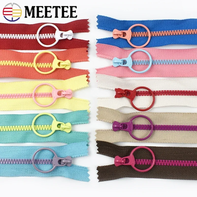 

5/10Pcs 3# Resin Zippers with O Ring Zipper Slider Pocket Backpack Close-end Closure Zip Luggage Zips Repair Kit DIY Accessories