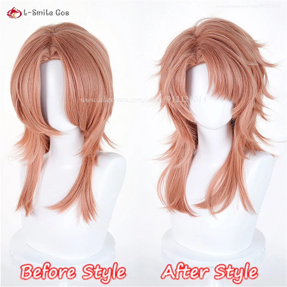ซาบิโตะคอสเพลย์วิกผม 55 ซม.สีส้มสีน้ำตาลวิกผมสำหรับผู้หญิงผู้ชายคอสเพลย์อะนิเมะวิกผมสังเคราะห์ทนความร้อนผมฮาโลวีนบทบาทเล่น