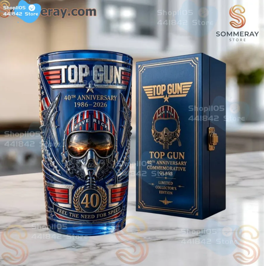 Top Gun 40th Anniversary Collector's Bundle,Commemorative Whiskey Glass + Tumbler + Keychain Set,Fan Gift for Maverick Lovers