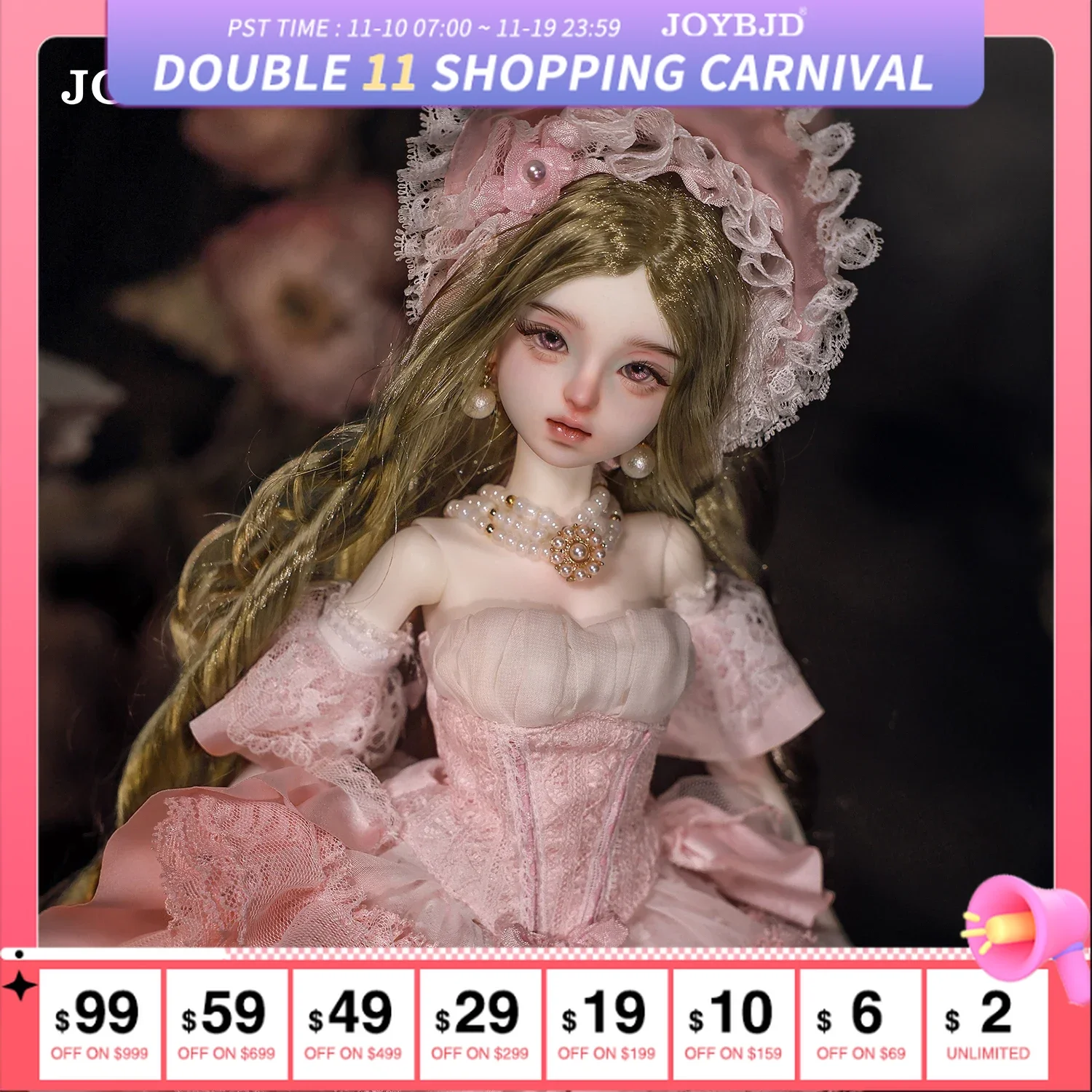 

Joybjd Moni B C Bjd Doll 1/4 Full Set Garnet Body Fairy European Classical Style Princess For Female Ball Jointed Doll Bjd Doll