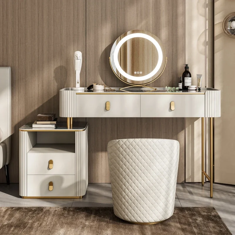 Modern Deluxe Storage Tables Makeup vanity dresser Dressing table desk Toiletries dressers illuminated makeup dressing table