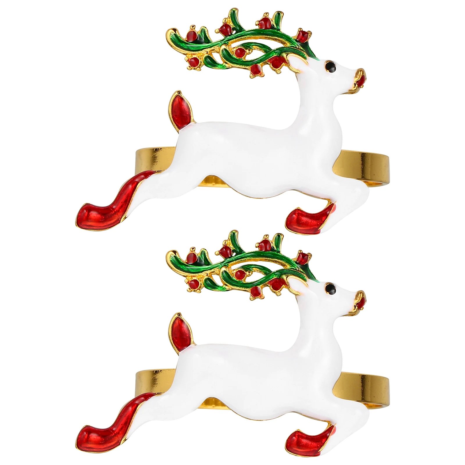 

2 Pcs Napkin Buckle Clip Rings for Christmas Table Napkins New Year Holder Xmas Winter Dining Room Paper Holders