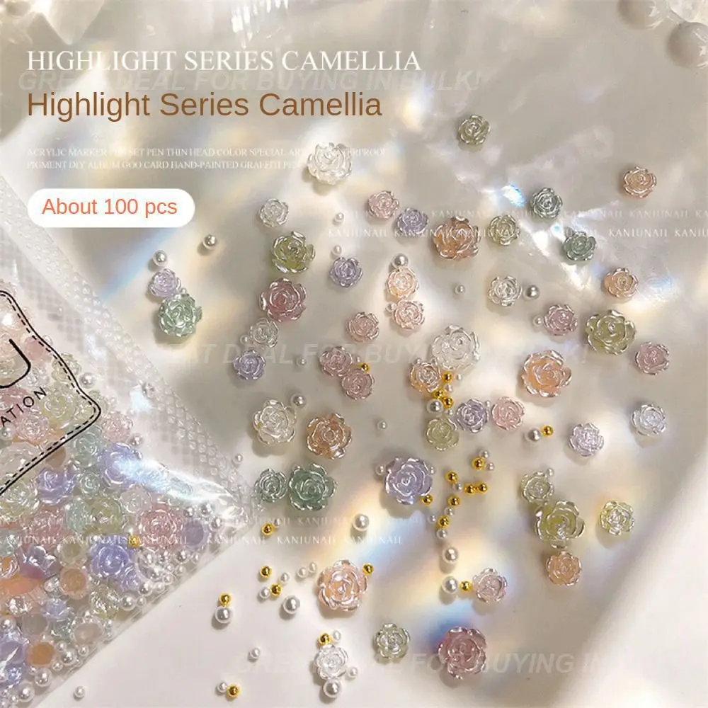 Urocza kamelia do zdobienia paznokci Wysokiej jakości żywica kamelia róża Pięknie trwała dekoracja paznokci Trend Łatwy w użyciu potrzebny