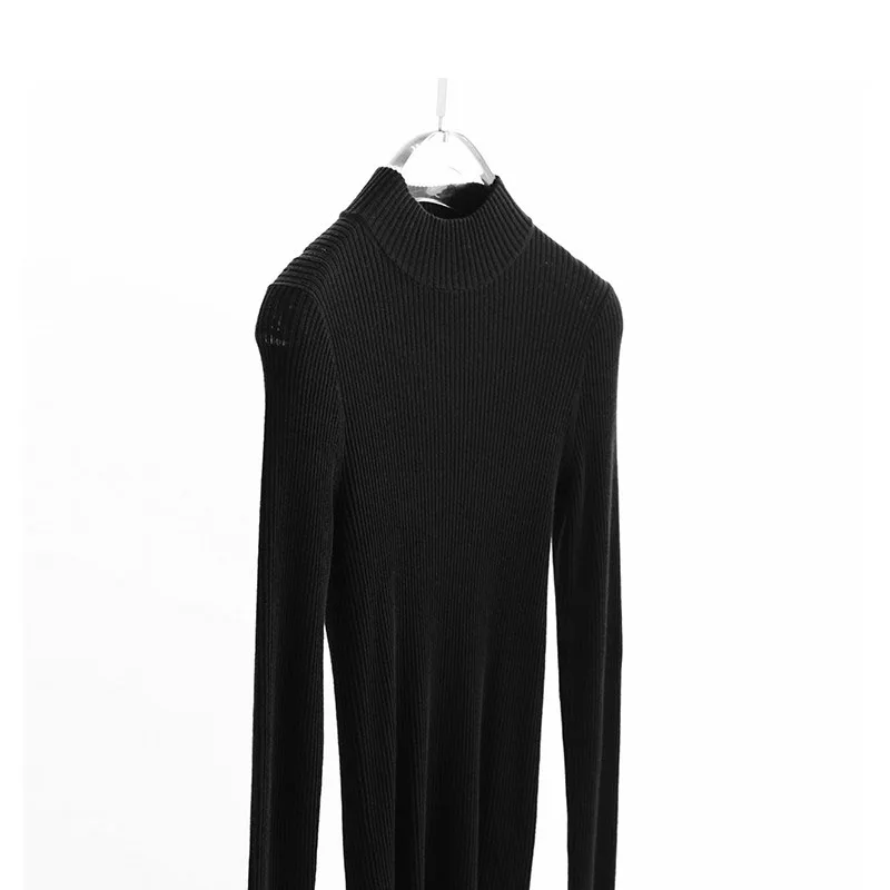 

Silk Wool Base Layer Shirt ~ Women's Half-Turtleneck Black and White Sweater, Fashionable Versatile Inner Layer, Slimming Top for Autumn and Winter 2025 New Collection