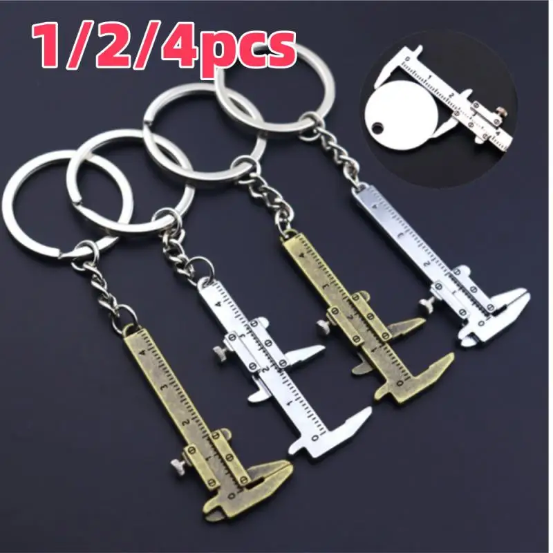 New Fashion Car Key Mini Vernier Caliper Portable 0-40mm keychain Measur Gauging Tools Car Turbo key Chain Ring Ruler Caliper