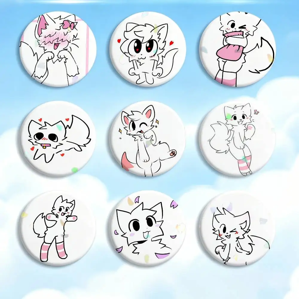 Beautiful B-Boykisser C-Cat   Badges Creative Tinplate Button PinsBrooch Badge Clothes Backpack