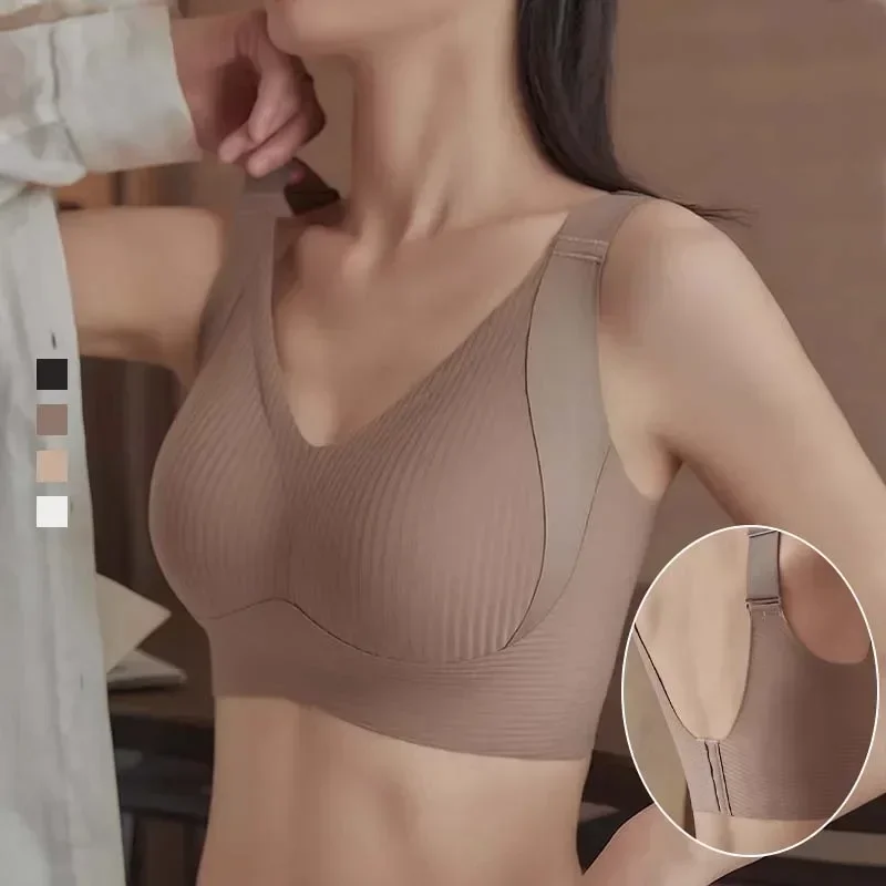 FallSweet 3PCS Seamless Wireless Push Up Bras for Woman Adjustable Comfort Bralette for Full and Petite Busts Wireless Lingerie