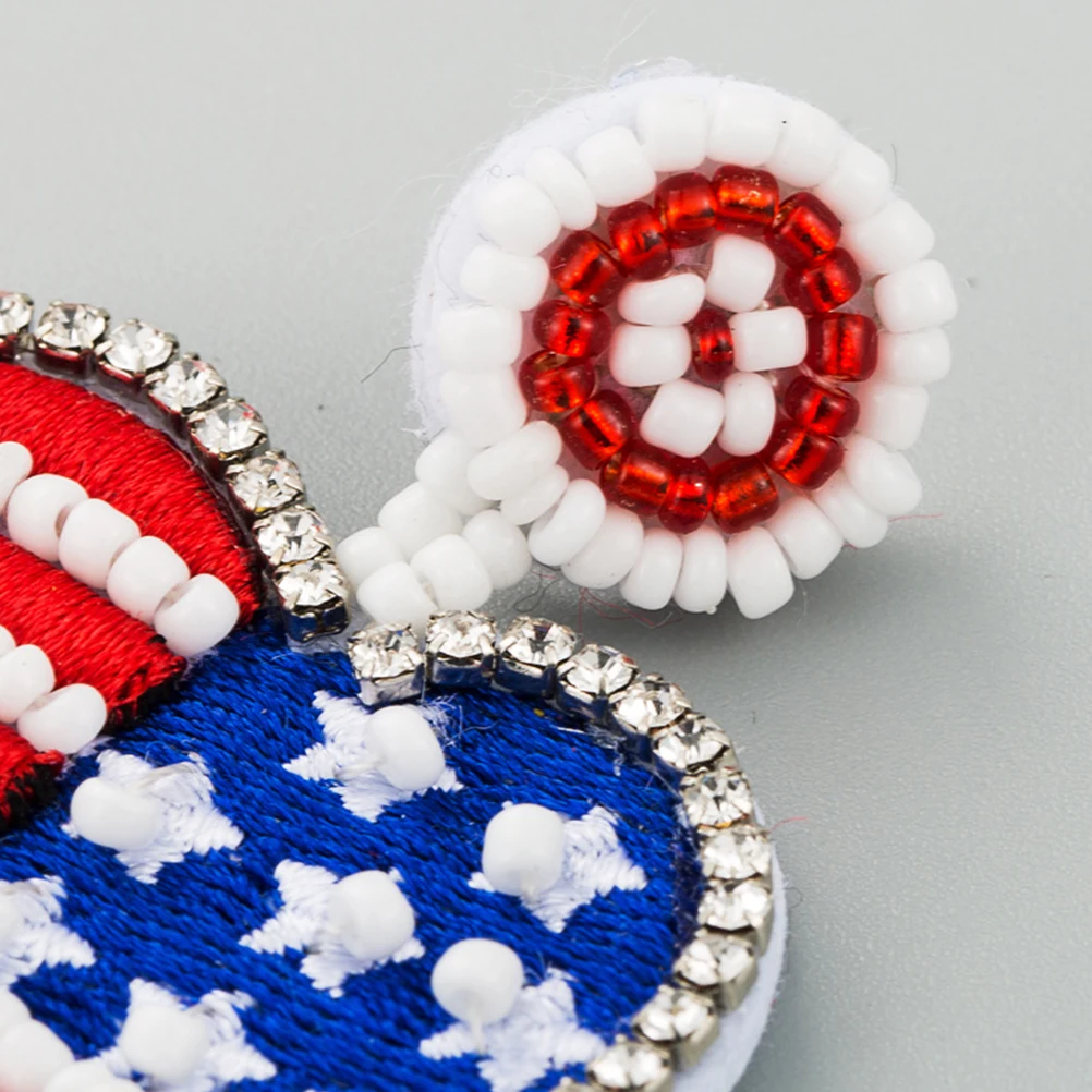 

Party Ear Ornament Heart-shaped Flag Earrings Accessories US Independence Day Eardrop