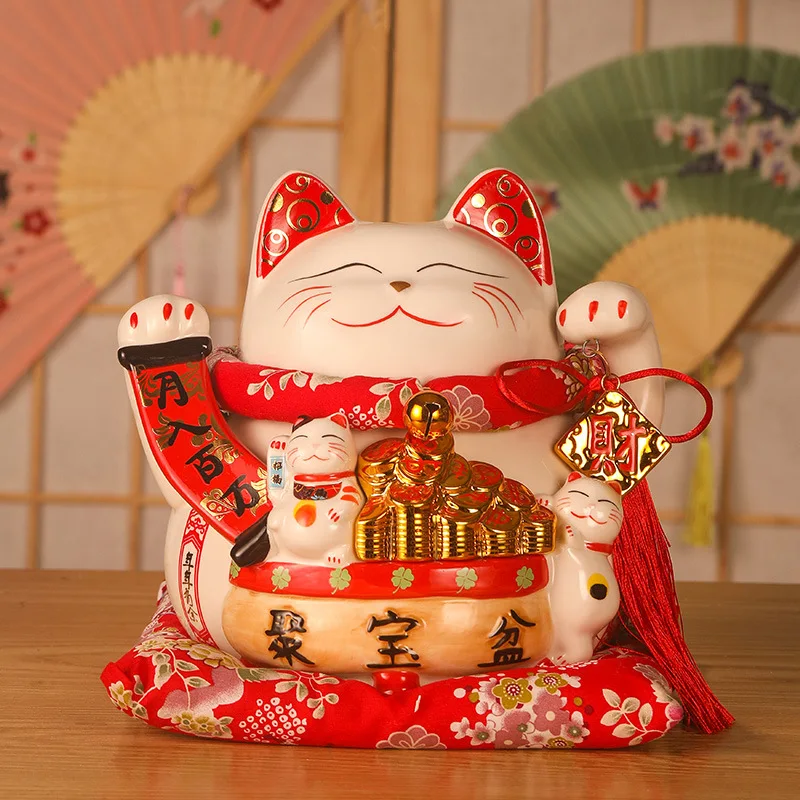 Fortune Cat Large Ornaments Store Opening Electric Hand Shaking Large Japanese Ceramic Creative Gift Cashier Decoration