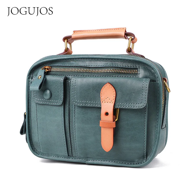 Retro Fashion Design Multi-Functional  Genuine Leather Women Handbag Head Layer Cowhide Leisure Soft Cowhide Shoulder Bags