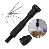 0.3-3.4mm Black Punching Tool 10pc Twist Drill Manual Set for Playing Amber Thousand Eyed Diamond Bodhi Walnuts