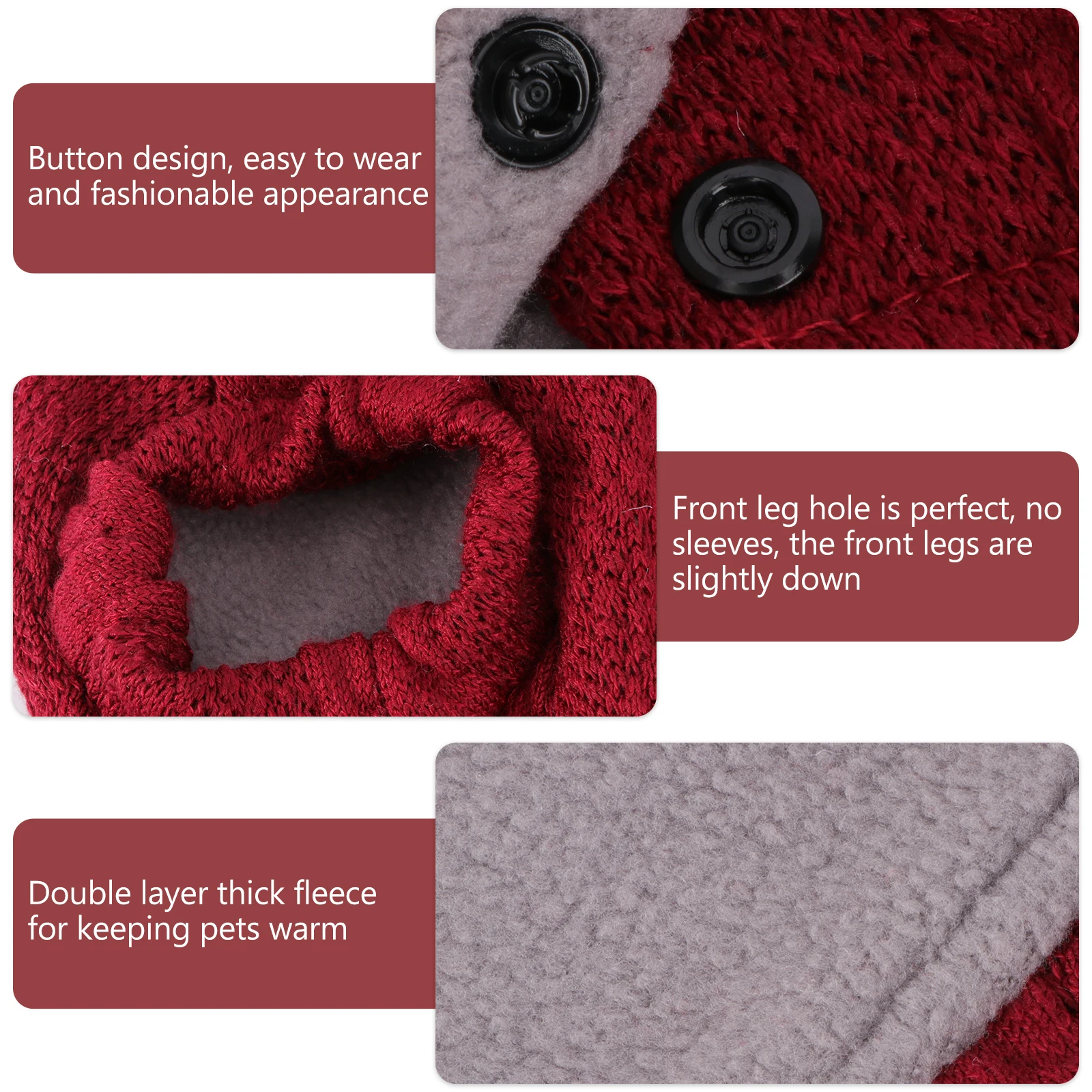 

Furry Pet Sweater for Dogs Cute Adjustable Tricolor Hoodie Dog Winter Clothes Puppy Clothing Keeps Warm Festival Party