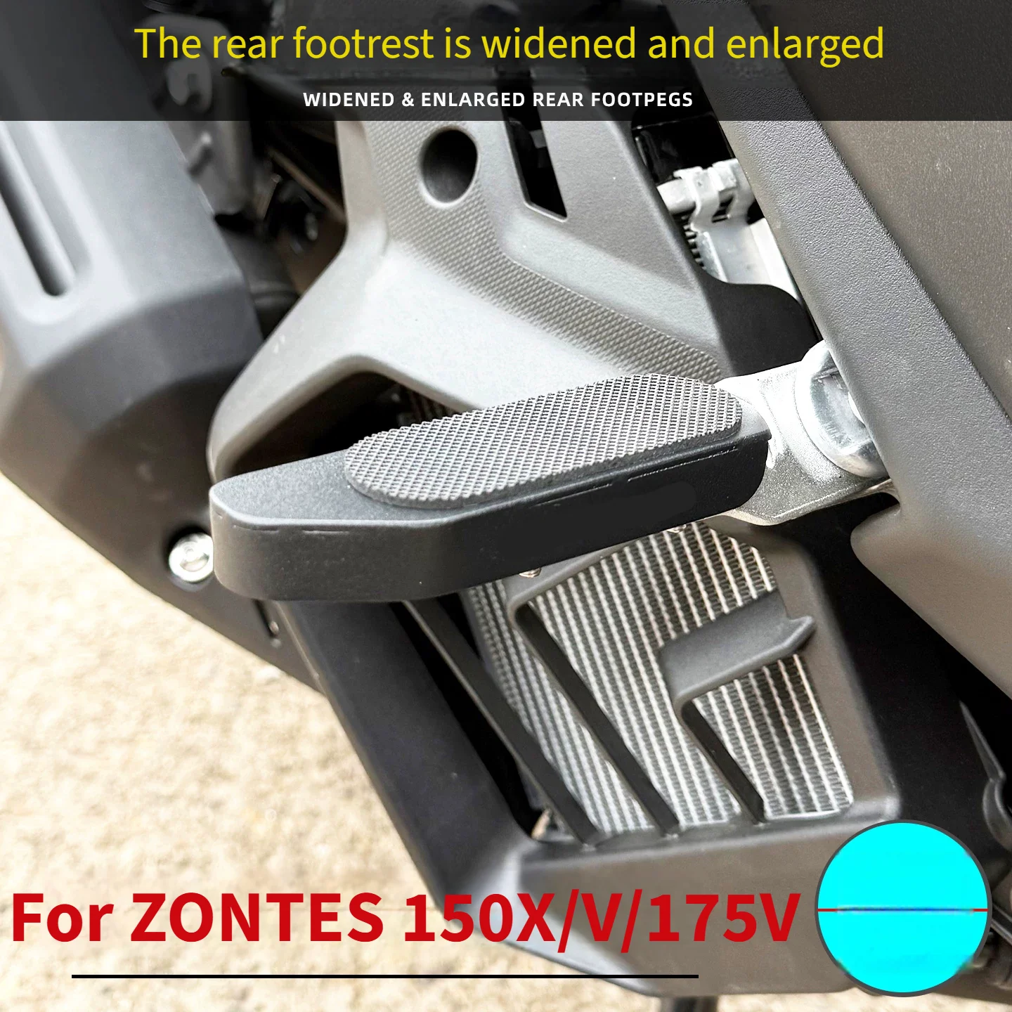 Widened Extended Rear Foot Pegs Stainless Steel Left Right Footrest For ZONTES 150X 150V 175V Motorcycle Modified Accessories
