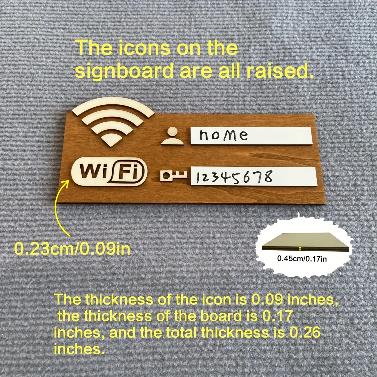 1pc Vintage Wooden WiFi Indicator Sign- Wall-Mounted Wireless Network Password Display, Decorative Home Accessory for Indoor Use