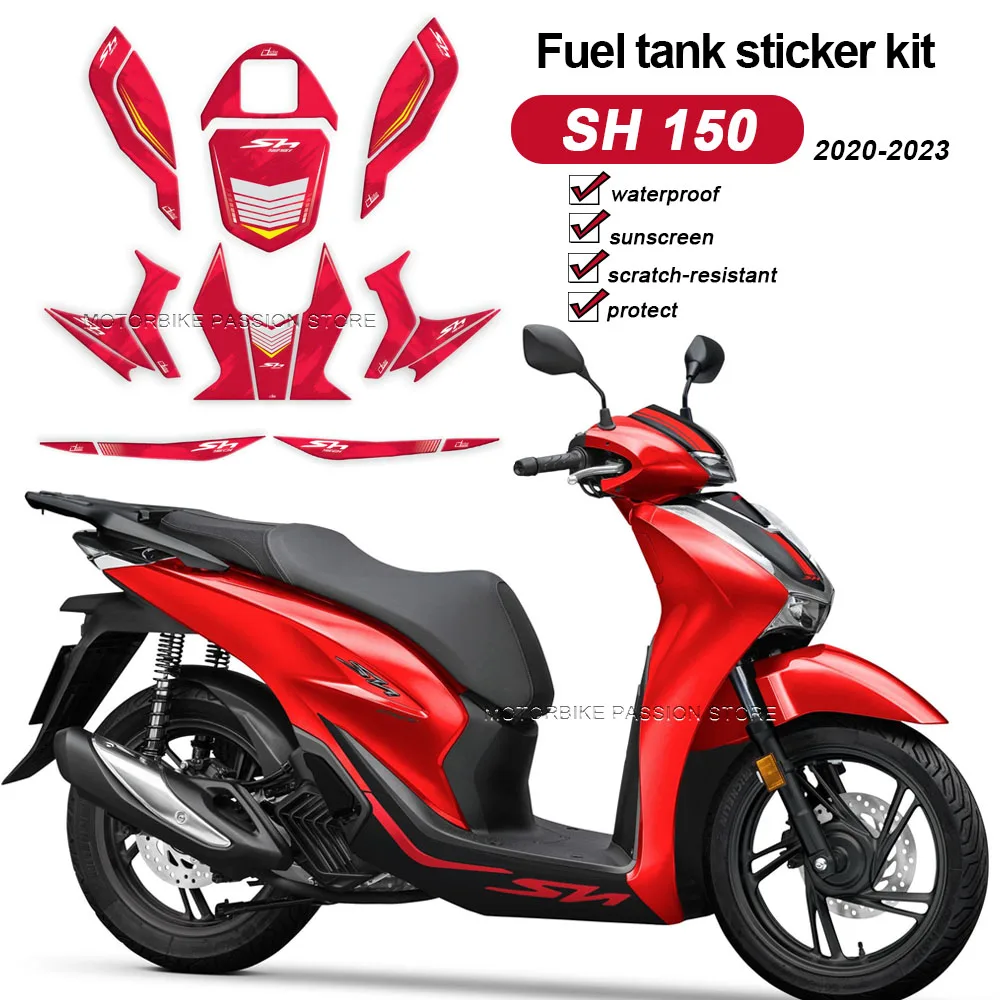 For Scooter SH125 150 2020 2023 New Motorcycle Scooter Sticker Front Fairing Stripe Sport Racing Vinyl Decal Decor Accessories