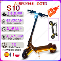 E-Scooter 1400W Brand Motor 48V20AH Battery OOTD S10 City Off-Road Electric Scooter Adult 10-inch Road Tires Foldable EScooters