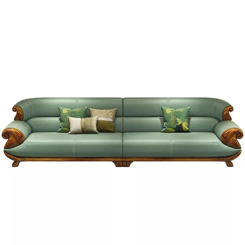 

Leather, living room, sofa, combination, modern, simple, light luxury, style, solid wood