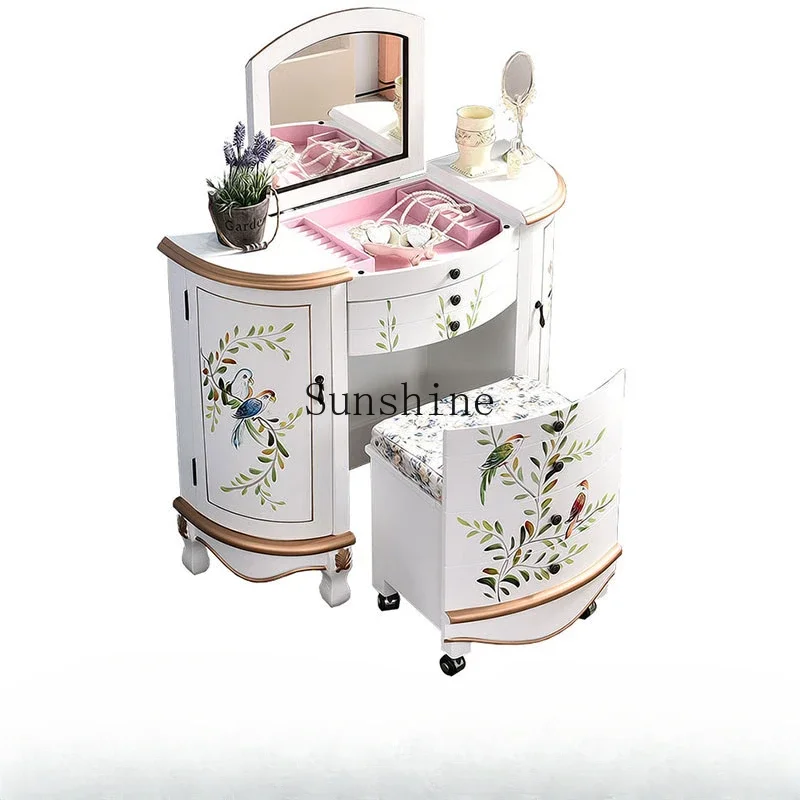 

American European dresser ins style bedroom multi-function clamshell dressing table table