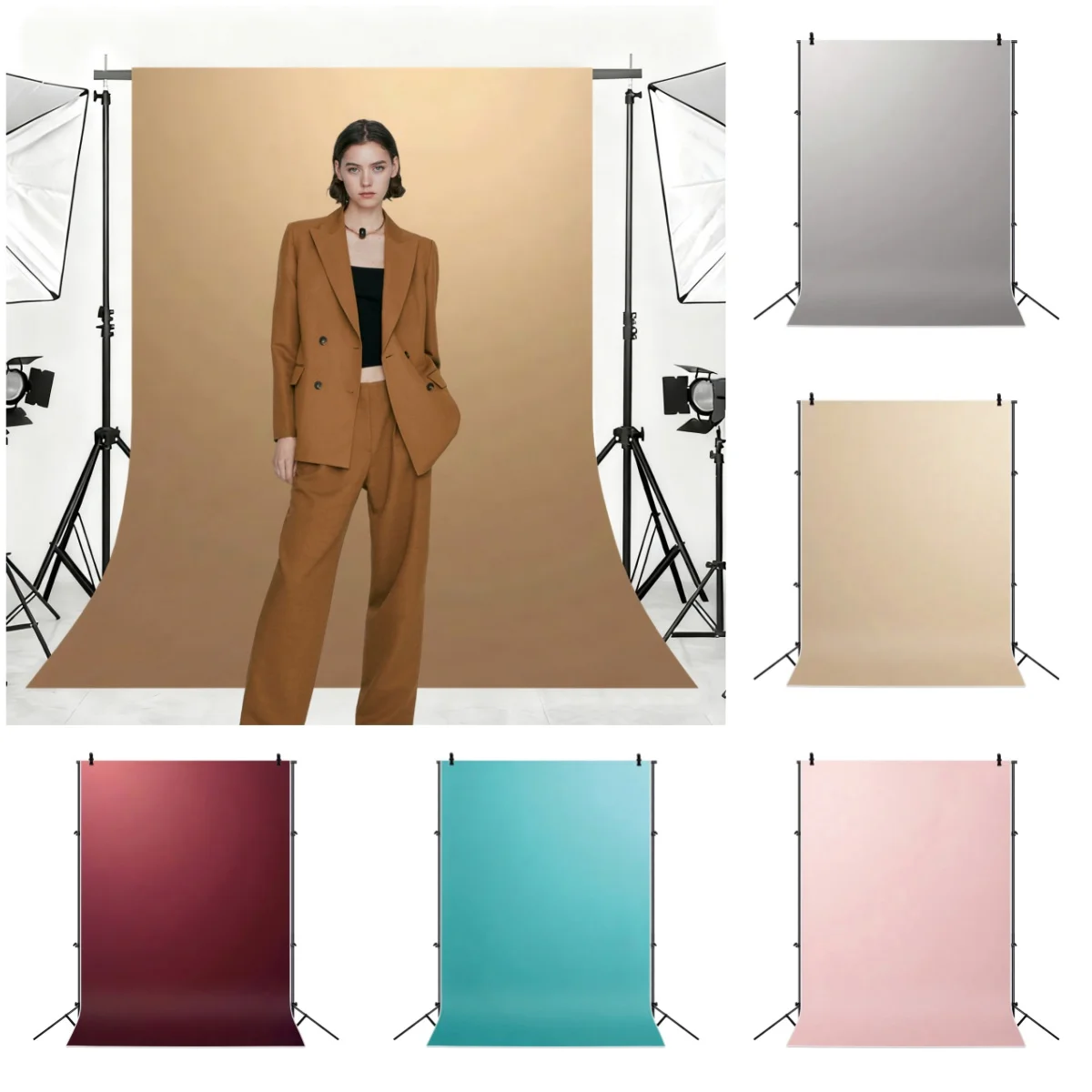 

Solid Color Backgrounds for Photographs Gradient Pink Brown Adults Kids Portrait Birthday Wedding Party Professional Backdrops