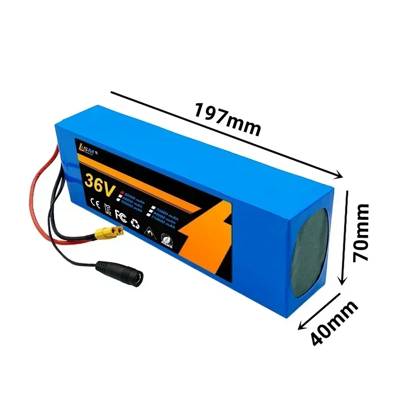 10S2P 36V 60000mAh 36v Electric Scooter Battery Lithium Electric Scooter 500W Electric Scooter Battery+42V Charger