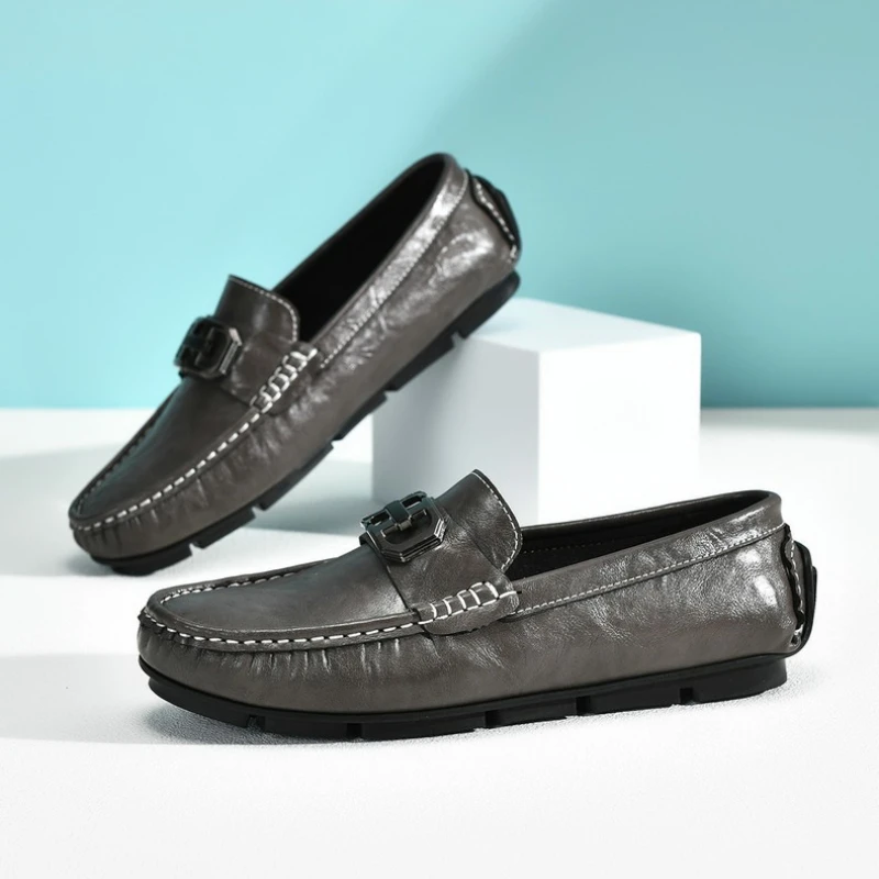 Spring Autumn Men's Soft Sole Loafers Classic Male Casual Leather Shoes Handmade Male Moccasins Top Quality Male Driving Footwea