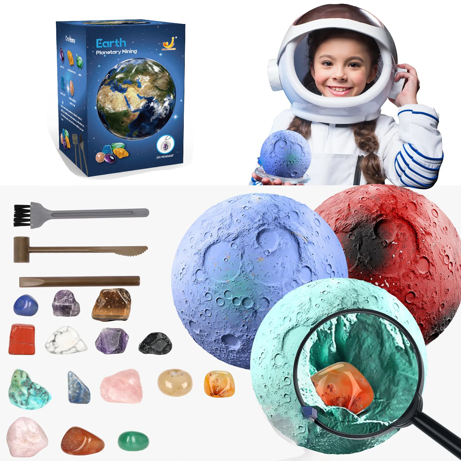 Children's Archaeology Digging Treasure Planet Gem Ore Exploration of The Solar System Mining Science Education Educational Toys