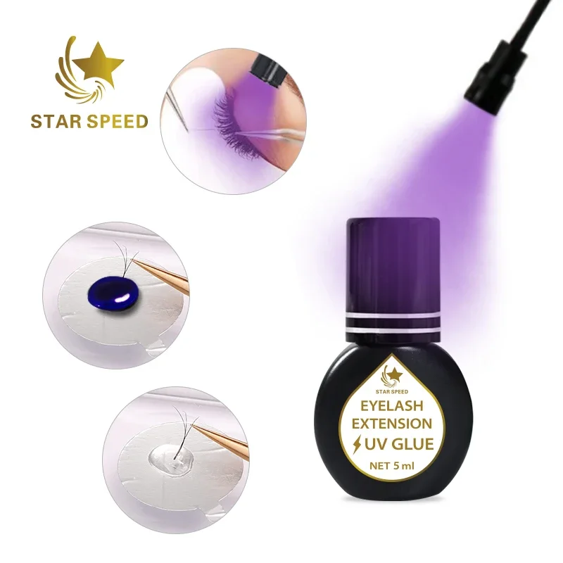 oil and water resistant UV lash extension adhesive glue with long lasting quick dry feature