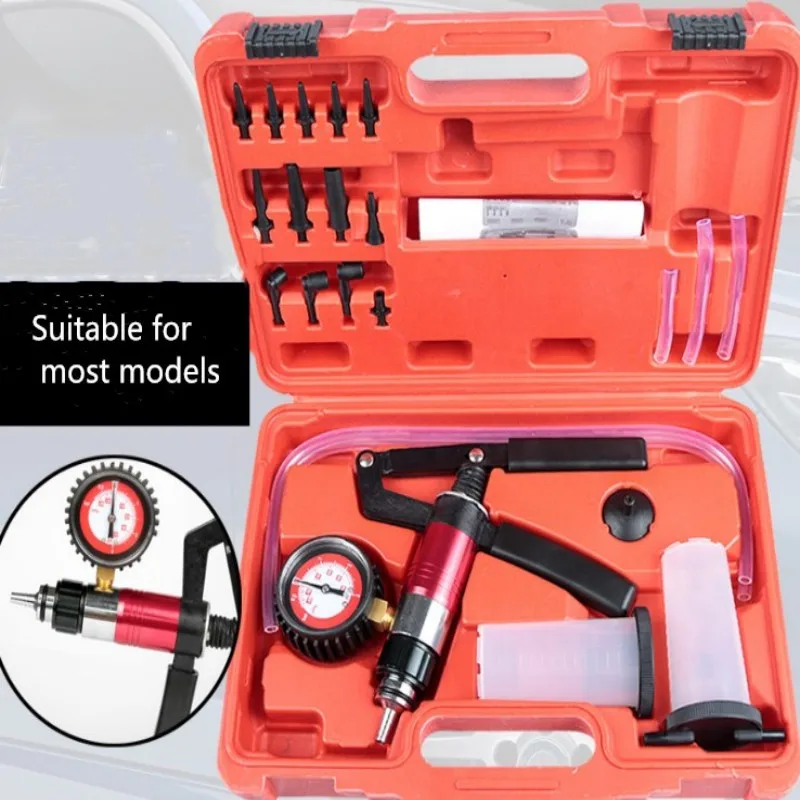 

Professional Manual Design Car Vacuum Pump Brake Oil Tester Set Durable Brake Fluid Bleeder Oil Change Vacuum Pistol Tools